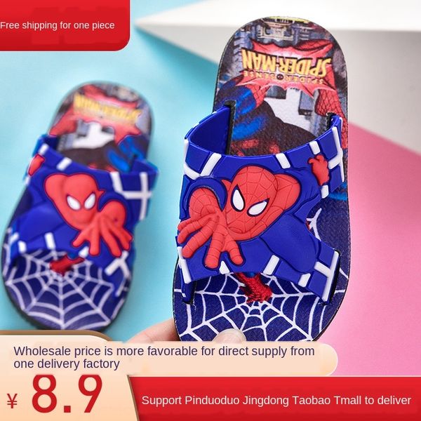 

cartoon sandals and new sandals slippers baby boys and girls children anti-skid soft bottom slippers, Black;grey