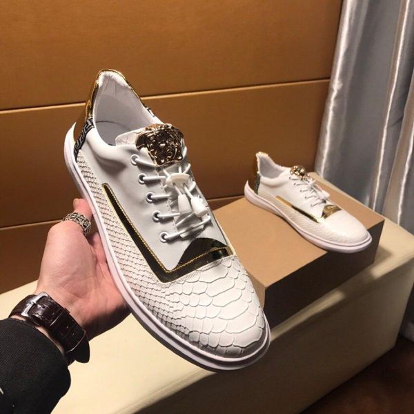 

2020p luxury limited edition men's leather printed low-lace up casual shoes, large size fashion outdoor sports shoes1, Black