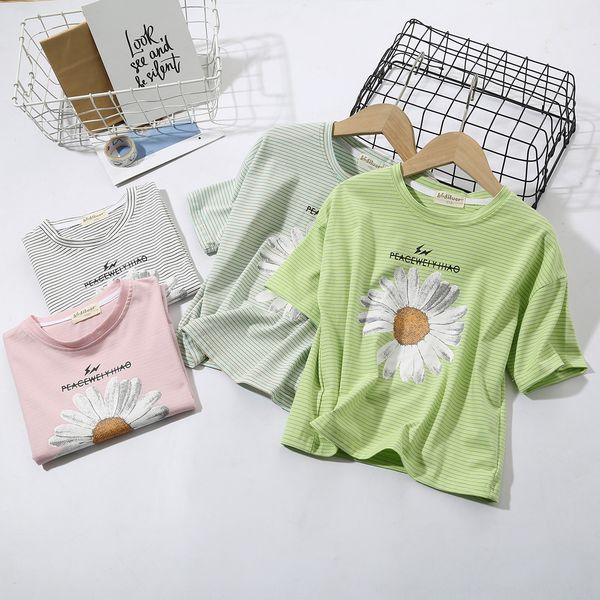 

summer 2020 new children's daisy children's t-shirt short-sleeved parent-child clothing female female t-shirt parent-child clothin, Blue
