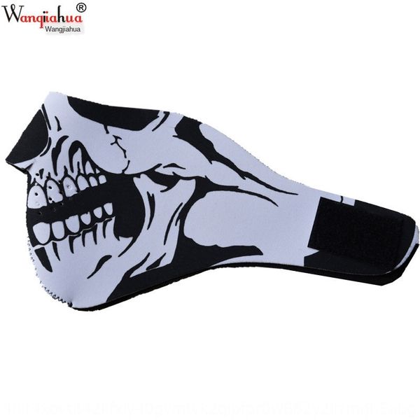 

black and white skull half face outdoor riding face real cs sports black and white skeleton game mask tactics ghost game mask