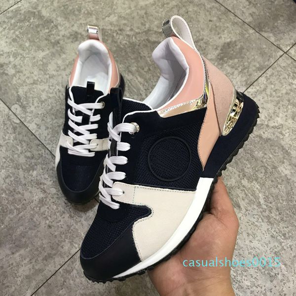 

new designer sneakers brand woman man shoes leather mesh mixed color trainer runner shoes size us 4-11 c15, Black