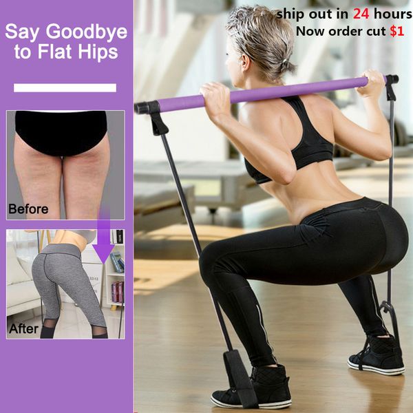 

pilates stick yoga resistance bands bar home fitness body building rubber bands expander exercise workout crossfit gym equipment