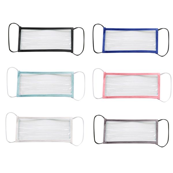 

deaf-mute transparent face mask washable reusable masks anti dust antifog earloop clear masks 6 colors for choose wholesale dwf437