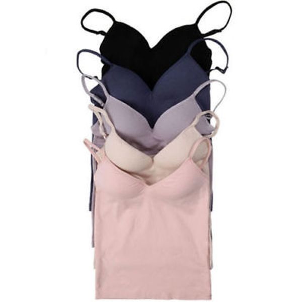 

women padded strap v neck cami women casual solid cotton intimates clothing, Black;white
