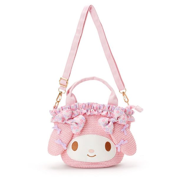 

summer my melody pink straw bag cute lolita bow handbag travel shoulder messenger bag bohemian tote sling crossbody bags