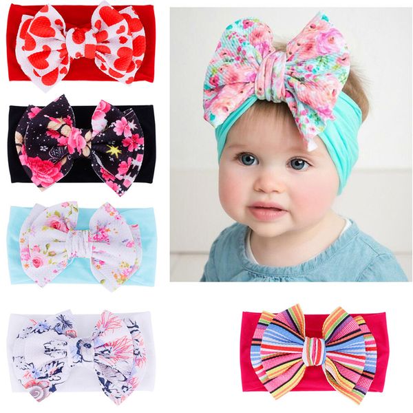 

kids girls haarbandjes baby bows headbands babe turban children bowknot ear hairband hair accessories drop ship, Slivery;white