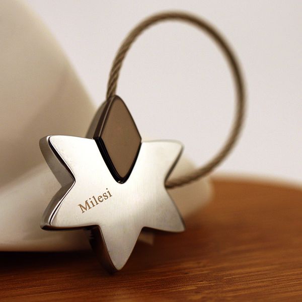 

milesi - new brand superstar star keychain key chain rings for women men novelty innovative trinket souvenir pendant, Silver
