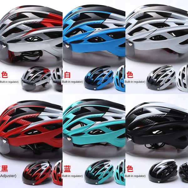 

cycling helmet glasses bicycle men's and women's glasses integrated magnetic goggles road mountain bike helmet bicycle cap equipme