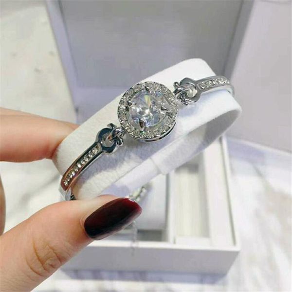 

classic 3 color round large crystal rhinestone charm shiny cuff opening bracelet for women new fashion jewelry gift, Golden;silver