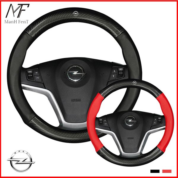 

manh fent carbon fiber cow leather car steering wheel cover for astra j g insignia zafira a b corsa d mokka vivaro meriva
