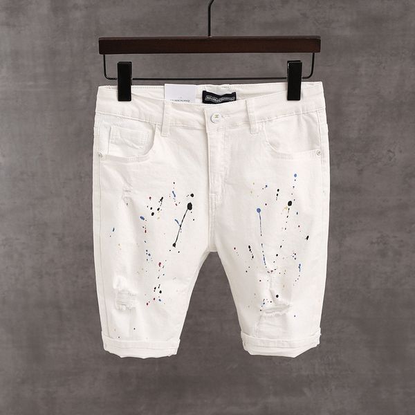 

2020 summer and fashion ink-jet washed men's denim 2020 summer and shorts new fashion new ink-jet washed men's denim shorts, Blue