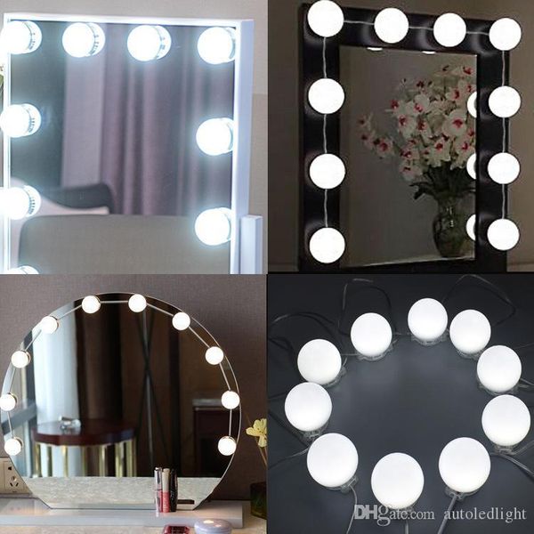 

led vanity mirror lights kit with dimmable light bulbs, lighting fixture strip for makeup vanity table set
