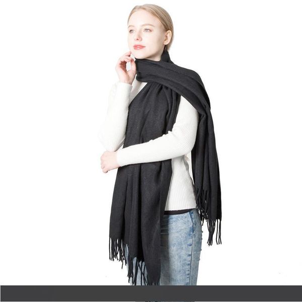 

factory outlets in europe and america autumn and winter cashmere scarves solid color scarf shawl ms. men lovers monochrome wholesale, Blue;gray