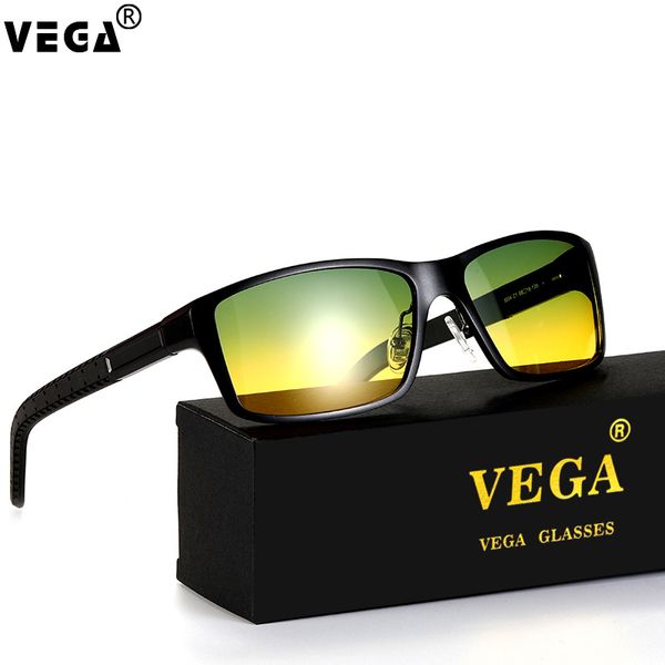 

vega aluminum frame polaroid lenses polarized day night driving glasses night vision goggles men women 8554b, White;black