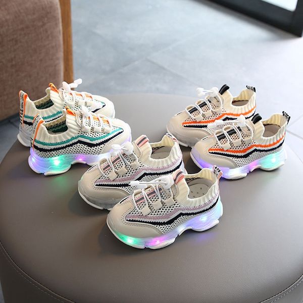 

2020 new children's sports lighting 1-3 years old baby girl sports autumn baby boy casual shoes toddler shoes fashion, Black