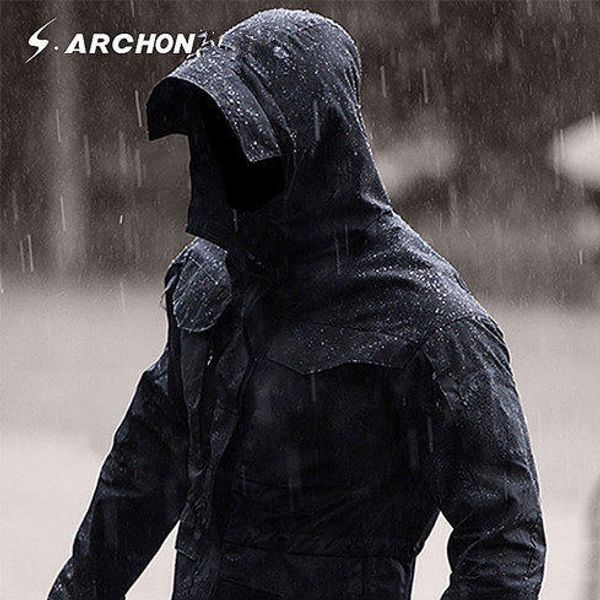 

s.archon мужского открытого тактические траншея новой куртка m65ctu шпион тень траншея + liner ветровка пальто пальто пальто, Blue;black