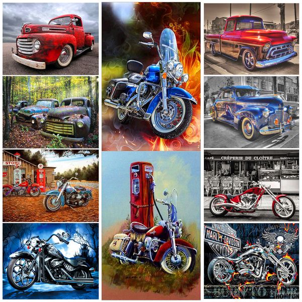 

full diamond 5d diy diamond painting cartoon car motorcycle diamond embroidery kit mosaic landscape home decoration gift