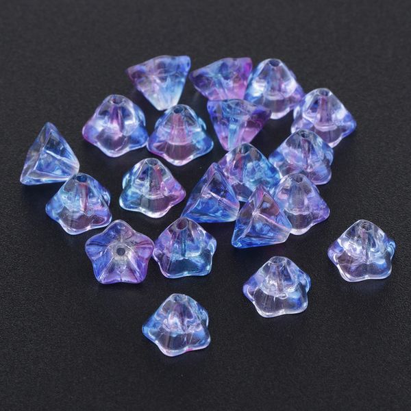 

20pcs flowers clear glass beads loose beads for earrings bracelet spacer beads, garment accessories