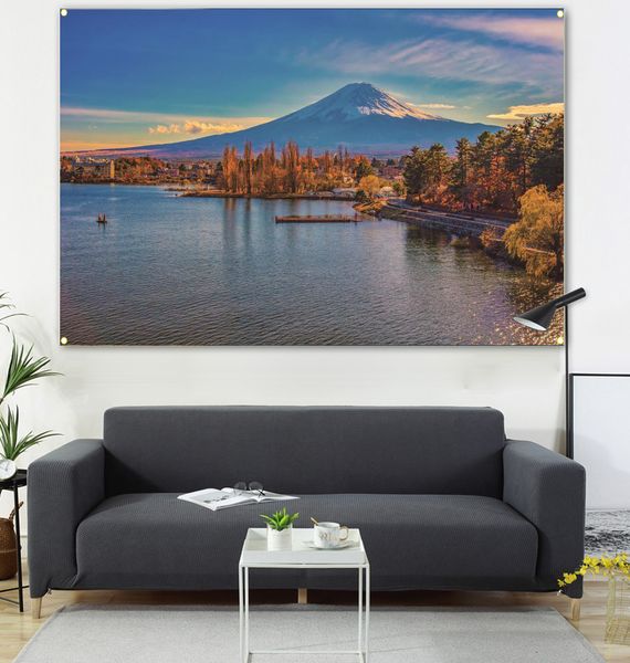 

forest and sunset hanging painting flag, sofa background 600d4 buckle 100 * 150cm