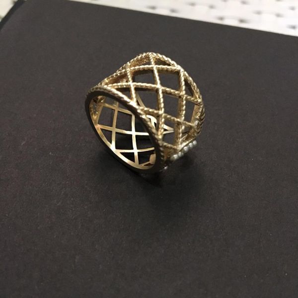 

Have stamps Fashion gold rings bague for lady Design Women Party Wedding Lovers gift jewelry for Bride With BOX