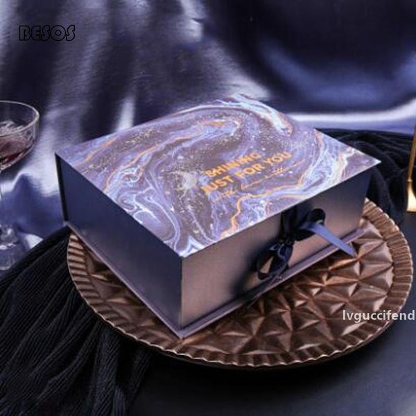 

dreamly galaxy gift box blue galaxy starry noctilucent new year party scarf perfume lipstick selling paper gift box b083d