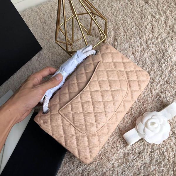 

бесплатная доставка оптовые качество 5a классический лоскут мешки цепи сумки на ремне caviar сумка bag1 crossbody bag1 реальный кожаный ruis, Black