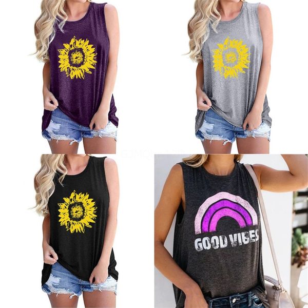 

chamsgend women sleeveless shirt print casual loose soft comfortable t shirt women's summer shirts 2020 c30226#171, White