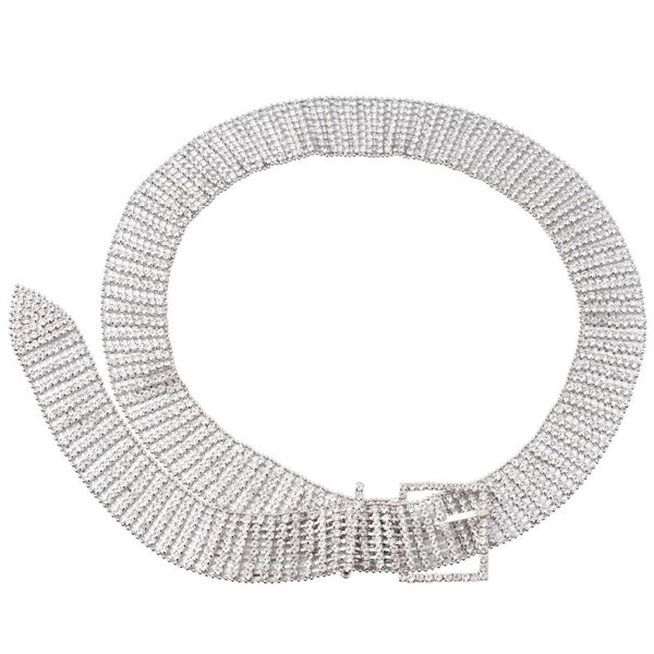 

105cm women's belt waist chain full diamond rhinestone crystal belt luxury large party waist 2020 fashion brilliant, Black;brown