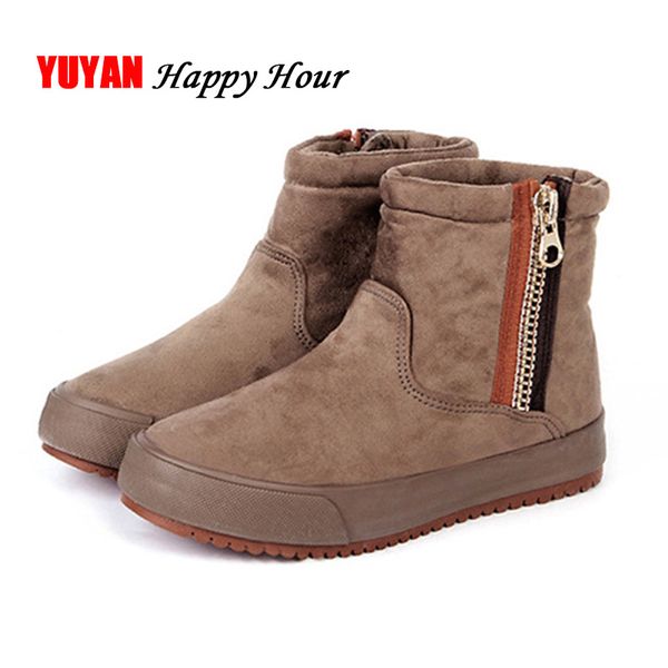 

2020 snow boots women winter shoes warm boots for cold winter fashion ladies brand ankle botas women's yx324, Black