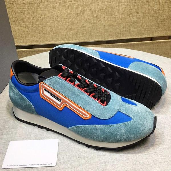 

fashion classic suede and nylon sneakers men 's shoes scarpe sportive da uomo chunky sneakers comfortable lace -up fashion casual men, Black