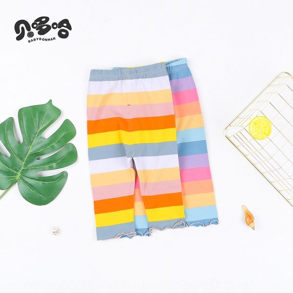 

berdoha children's summer new capri pants girls modal thin tight pants tight pantschildren's elastic waist all-match leggings, Blue