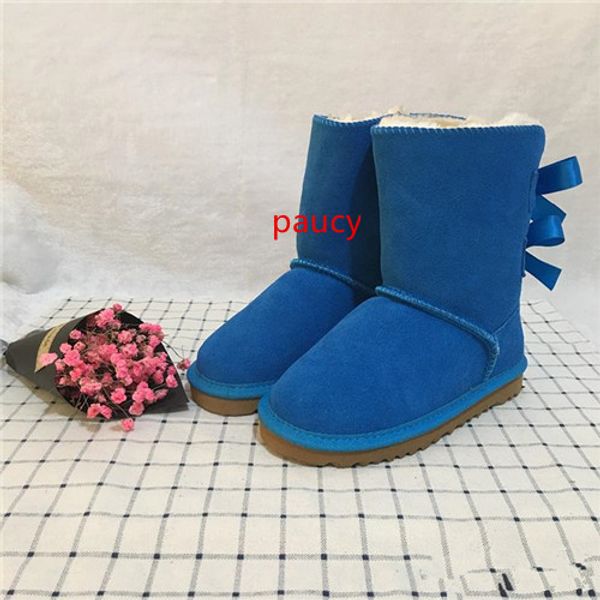 

дизайнер boots мальчиков и девочек австралия стиль дети snow boots симпатичные лук назад водонепроницаемый 2-кнопочная дети зимы коровы кожа