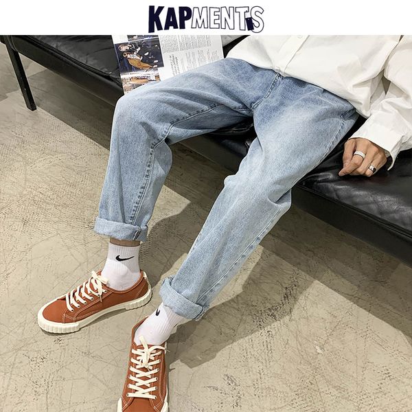 

men's jeans kapments vintage men korean harajuku denim pants 2021 mens fashion streetwear high waist blue baggy male loose harem