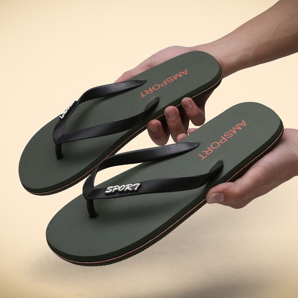 

summer men flip flop shoes beach holiday sandals bathroom non-slide male slippers men flats casual shoes home, Black