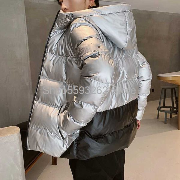 

cotton men's 2020 winter handsome short cotton-padded jacket slim trend men's down cotton jacket, Black