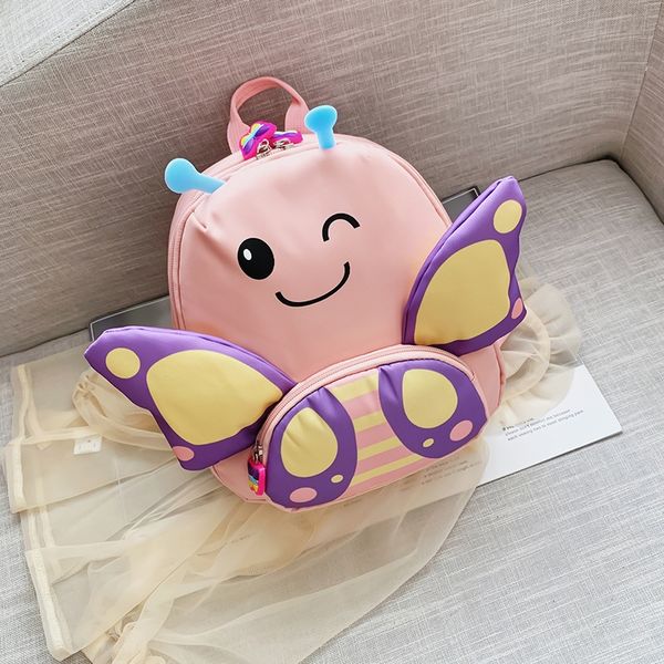 

r1swa kindergarten lost-proof schoolbag 2020 new 2-5 years old children cartoon little butterfly cute backpack butterfly backpack children&#
