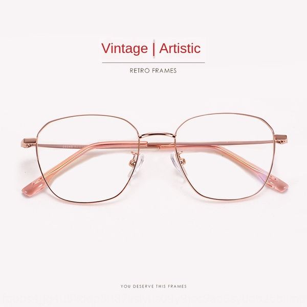 

ultra-light alloy men's and women's artistic fashion square frame thin oval glasses optical glasses frame can match myopia 28048, Silver