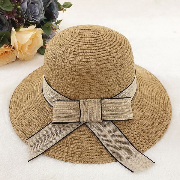 

new straw straw all-match basin dome beach sun hat women's sun hat, Blue;gray