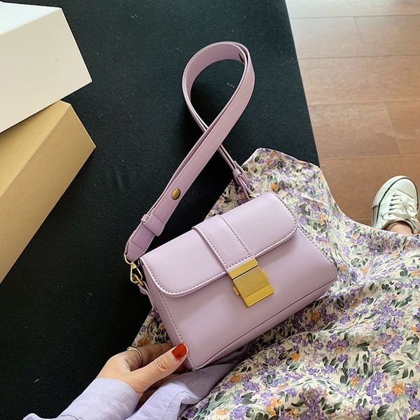 

fashion girl trendy small square bag 2020 new solid color simple wild lock women bags casual shoulder messenger bag black white