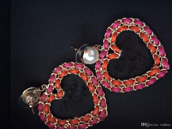 

new big color earrings designer weeding earrings fashion drop earrings for women jewelry with flannel bags for gift, Golden;silver