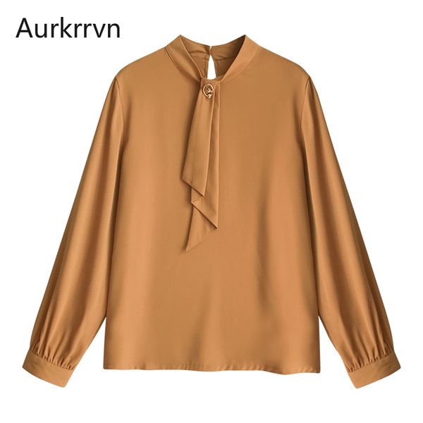 

aurkrrvn lantern sleeve chiffon casual shirts blouses womans elagant lace up office lady blouse shirt plus size chic 4xl, White