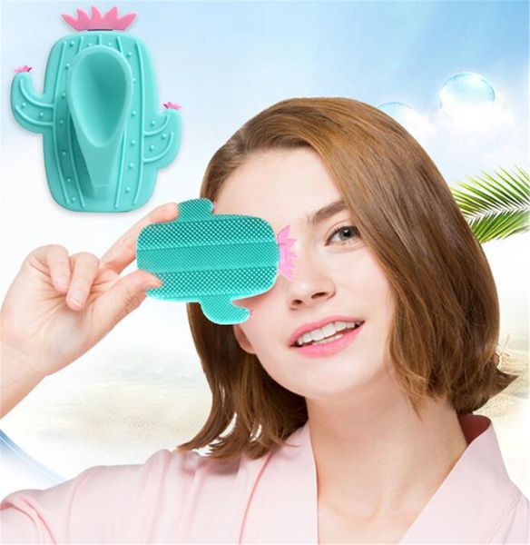 

new health cactus silicone beauty massage washing pad facial exfoliating blackhead cute face brush tool soft deep cleaning skin care