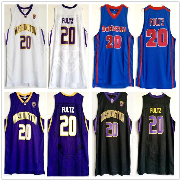 

ncaa эскимосы колледж # 20 markelle джерси фиолетовый черный белый dematha high school markelle синий баскетбольное рубашки uniform, Black