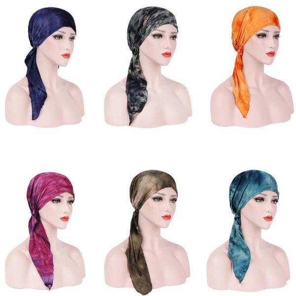 

ethnic clothing womens muslim hijab cancer chemo hat turban inner cap cover hair loss head scarf wrap beanie bonnet bandanas ramadan middle, Red