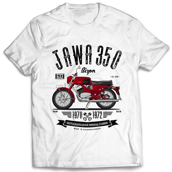 

jawa 350 633 bizon t-shirt cool men's sports short sleeve, White;black
