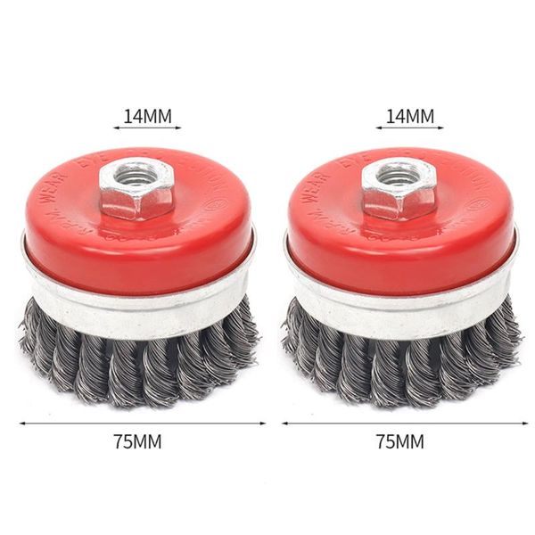 

carbon steel wire wheel brush power tools supplies 2pcs 4-1/2\" angle grinders