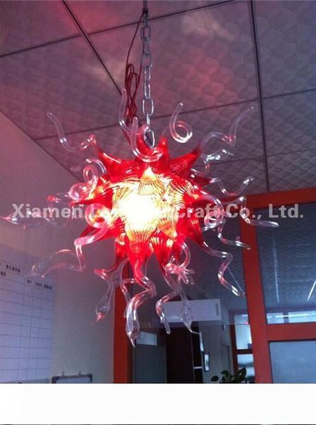 

art home decoration infinity lamp artist made hand blown glass chandelier amber and red modern crystal lamps
