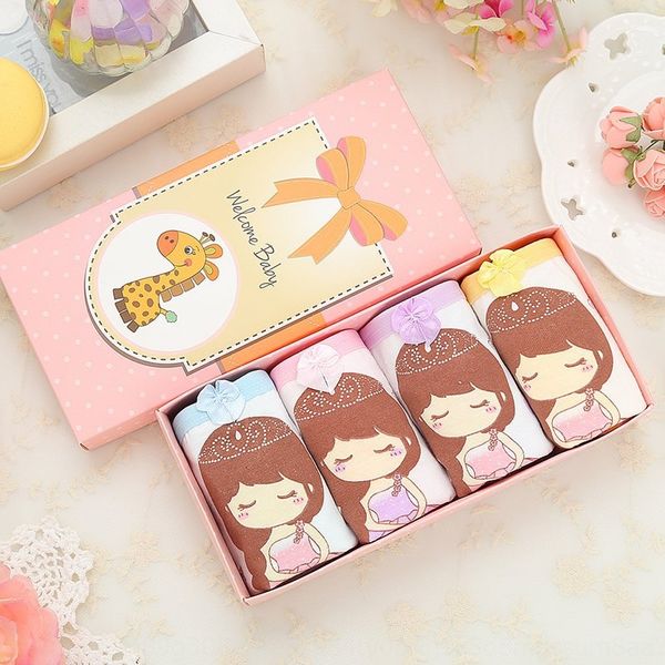 

boxed little princess cartoon boxer children's pure cotton lycra cotton girls' baby underwear underwear, Camo
