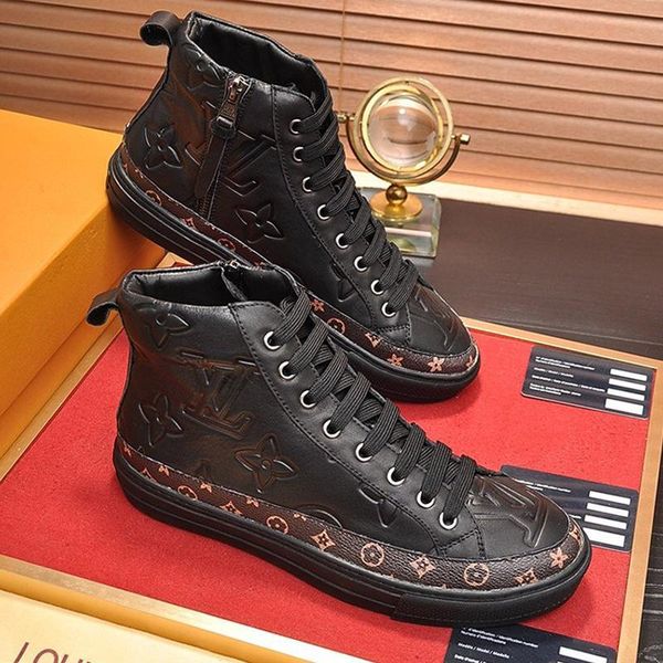 

stellar sneaker boot mens shoes herren luxus marken schuhe comfortable fashion classic shoes sports casual plus size vintage men boots, Black