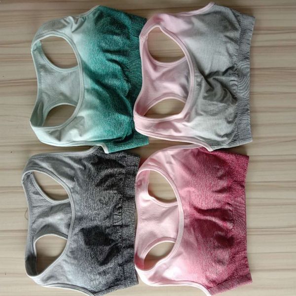 

3mxup new stretch seamless gradient shockproof running fitness 9091 new stretch seamless gradient sports bra shockproof underwearvest underw, White;red